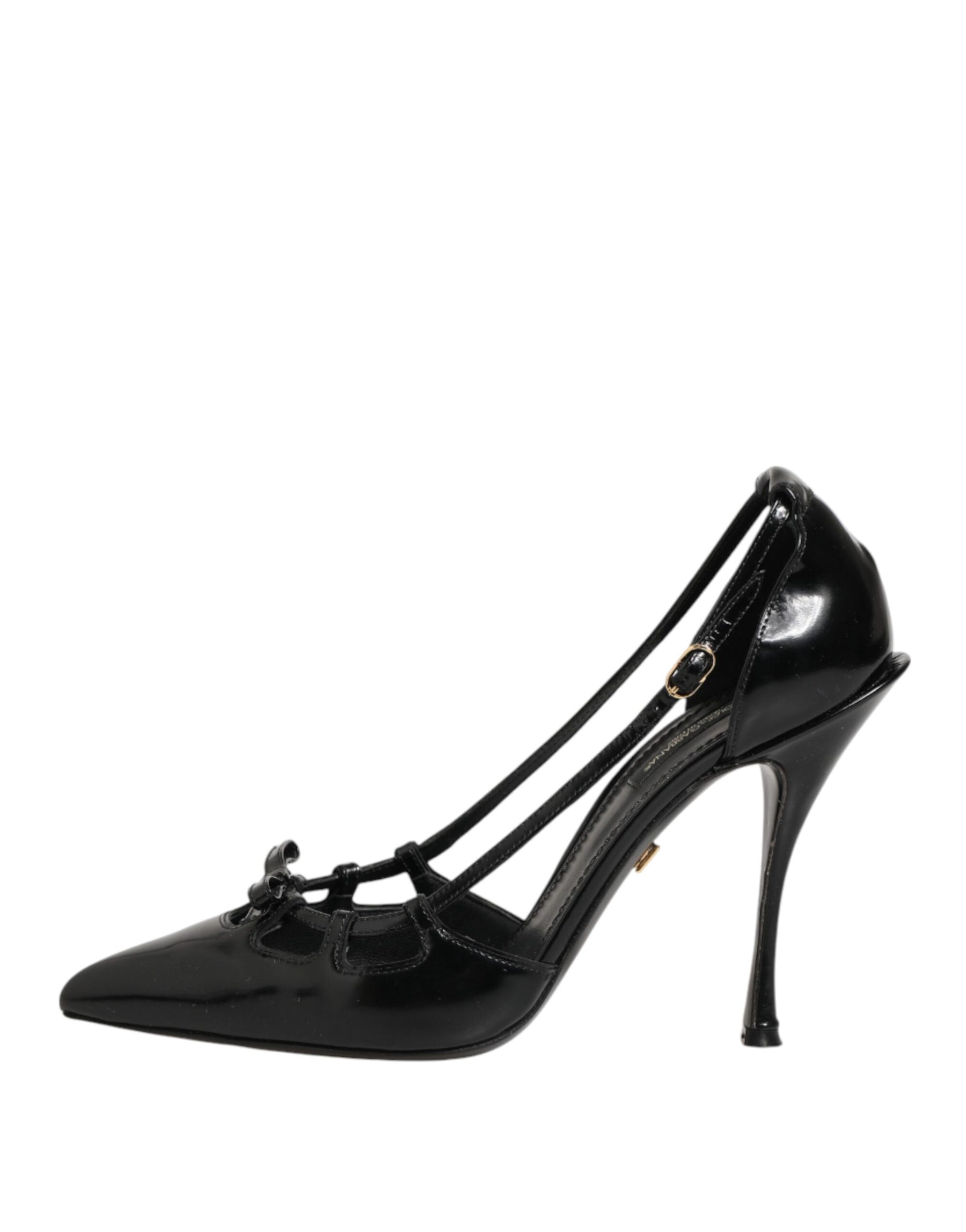 Dolce & Gabbana Black Patent Leather High Heels Pumps Shoes | Regal Royce