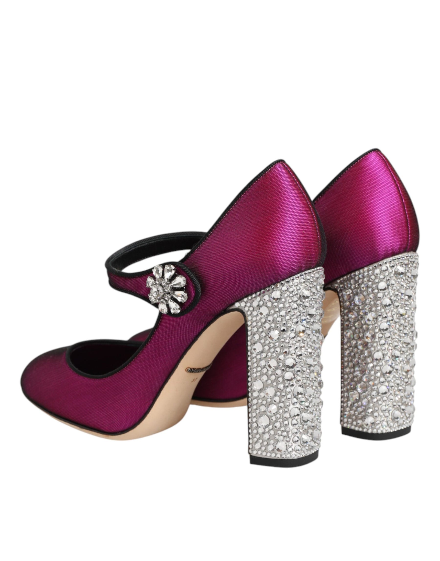 Dolce & Gabbana Pink Strass Mary Janes Heels Pumps Shoes | Regal Royce