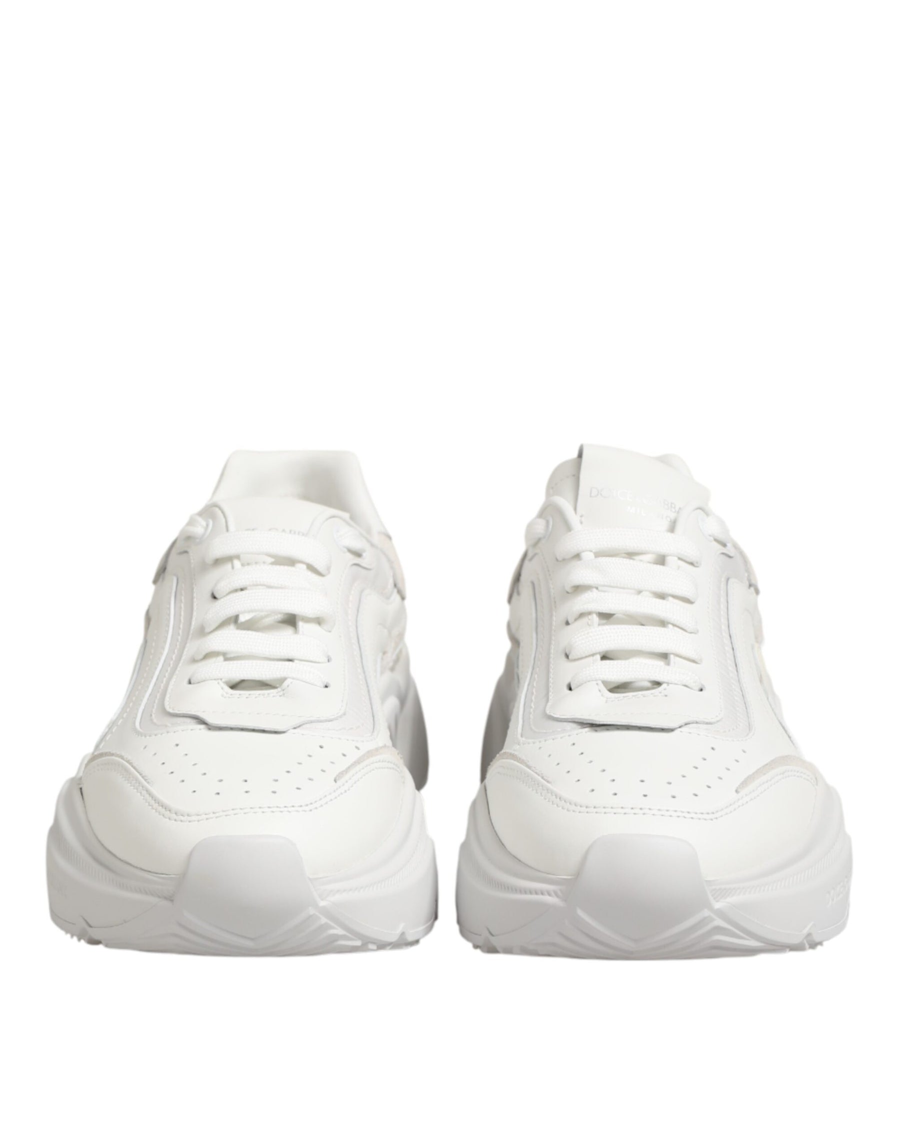 Dolce & Gabbana White Leather Daymaster Low Top Sneakers Shoes | Regal Royce