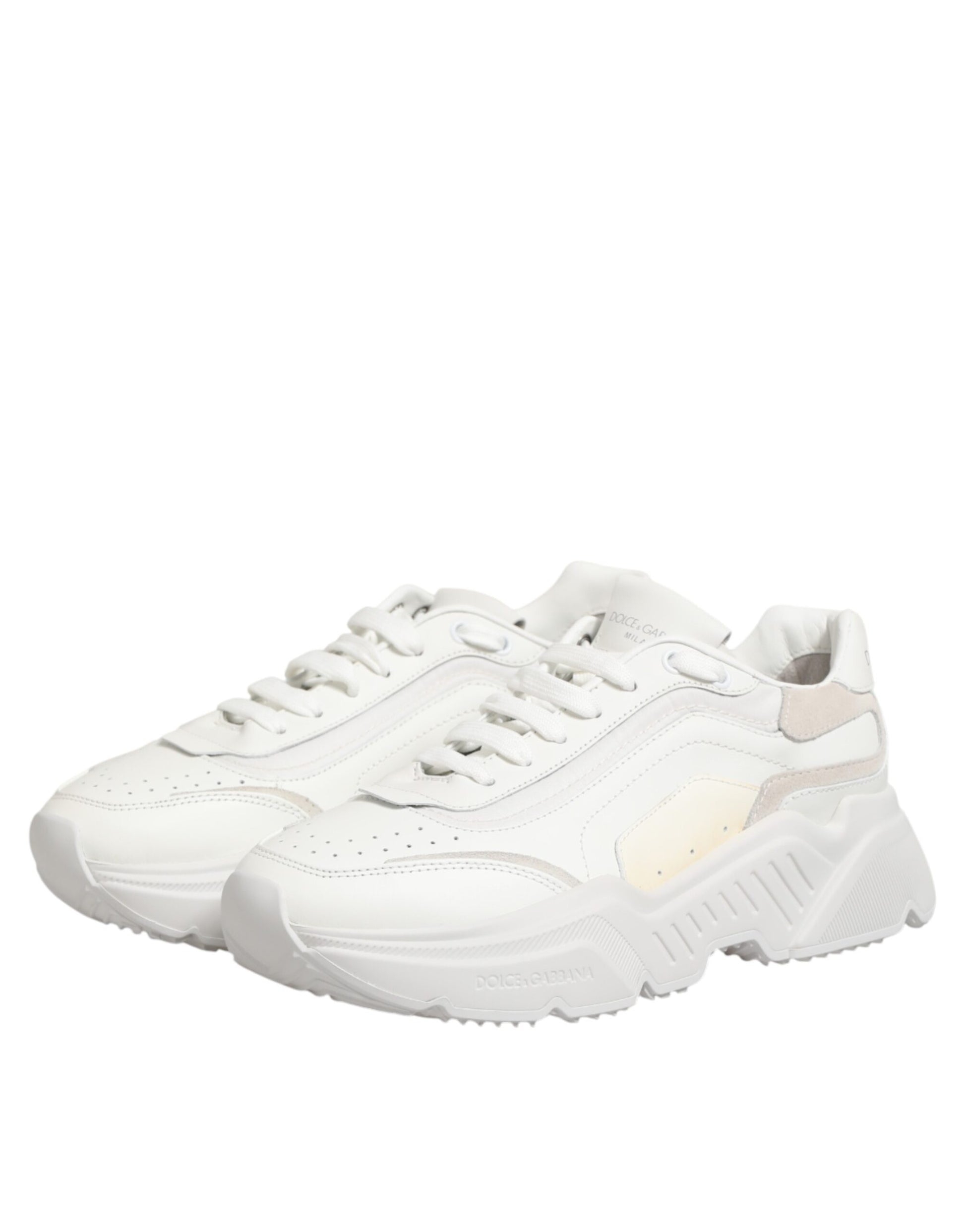 Dolce & Gabbana White Leather Daymaster Low Top Sneakers Shoes