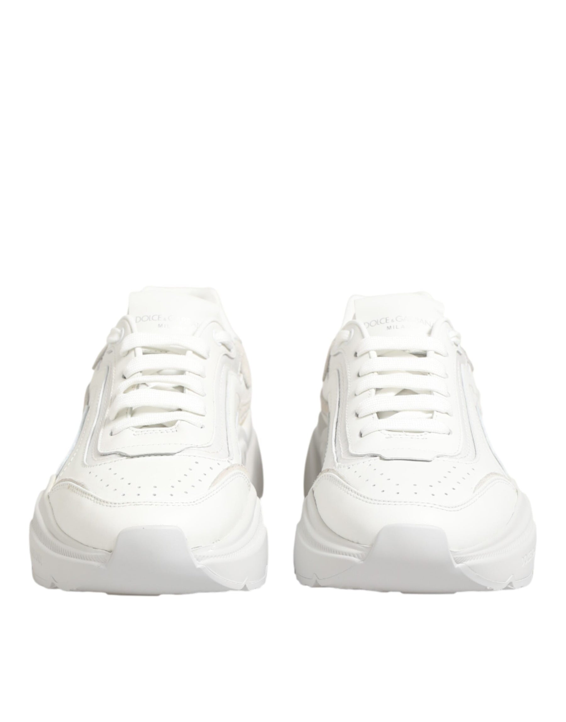 Dolce & Gabbana White Leather Daymaster Low Top Sneakers Shoes | Regal Royce