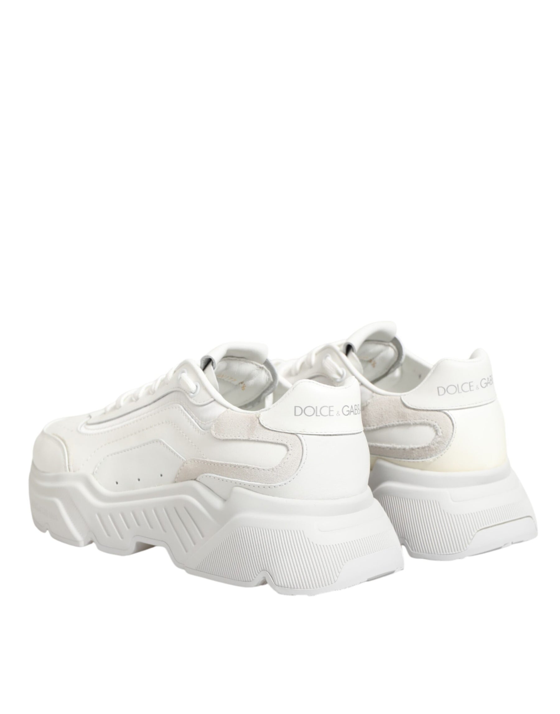Dolce & Gabbana White Leather Daymaster Low Top Sneakers Shoes | Regal Royce