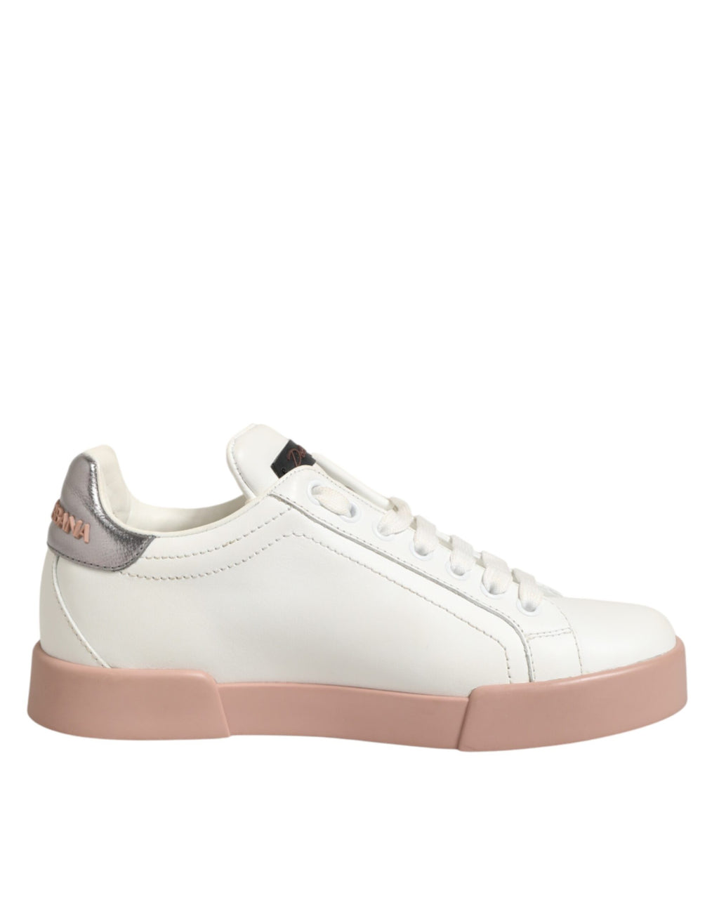 Dolce & Gabbana White Leather Sacred Heart Sneakers Shoes