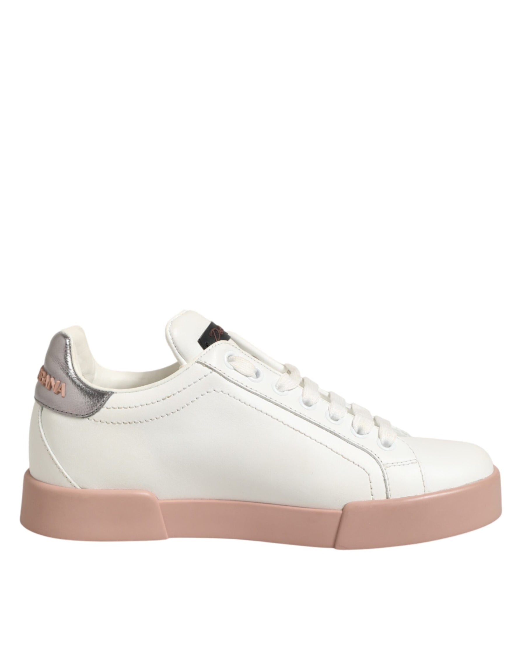 Dolce & Gabbana White Leather Sacred Heart Sneakers Shoes | Regal Royce