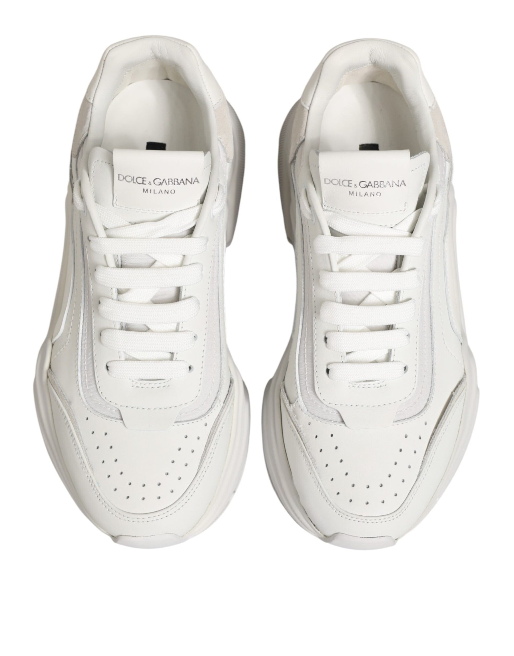 Dolce & Gabbana White Leather Daymaster Low Top Sneakers Shoes | Regal Royce