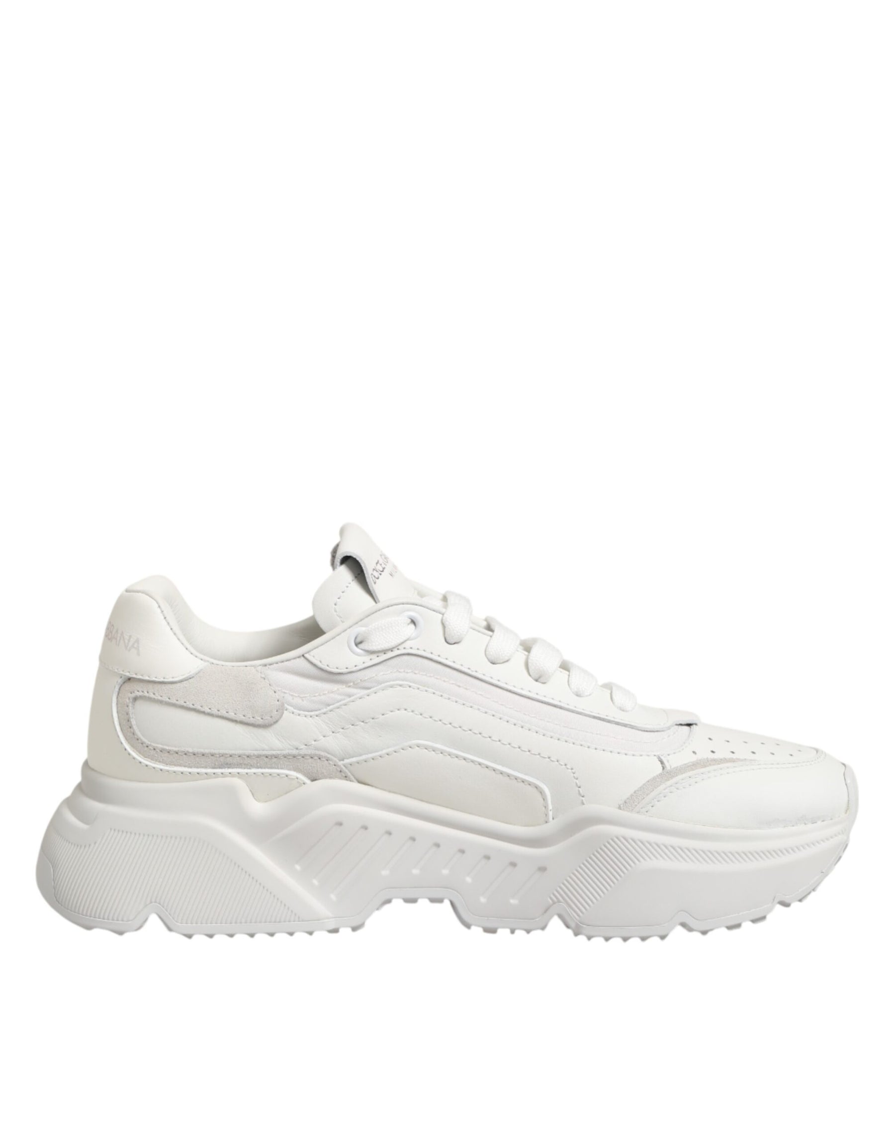 Dolce & Gabbana White Leather Daymaster Low Top Sneakers Shoes | Regal Royce