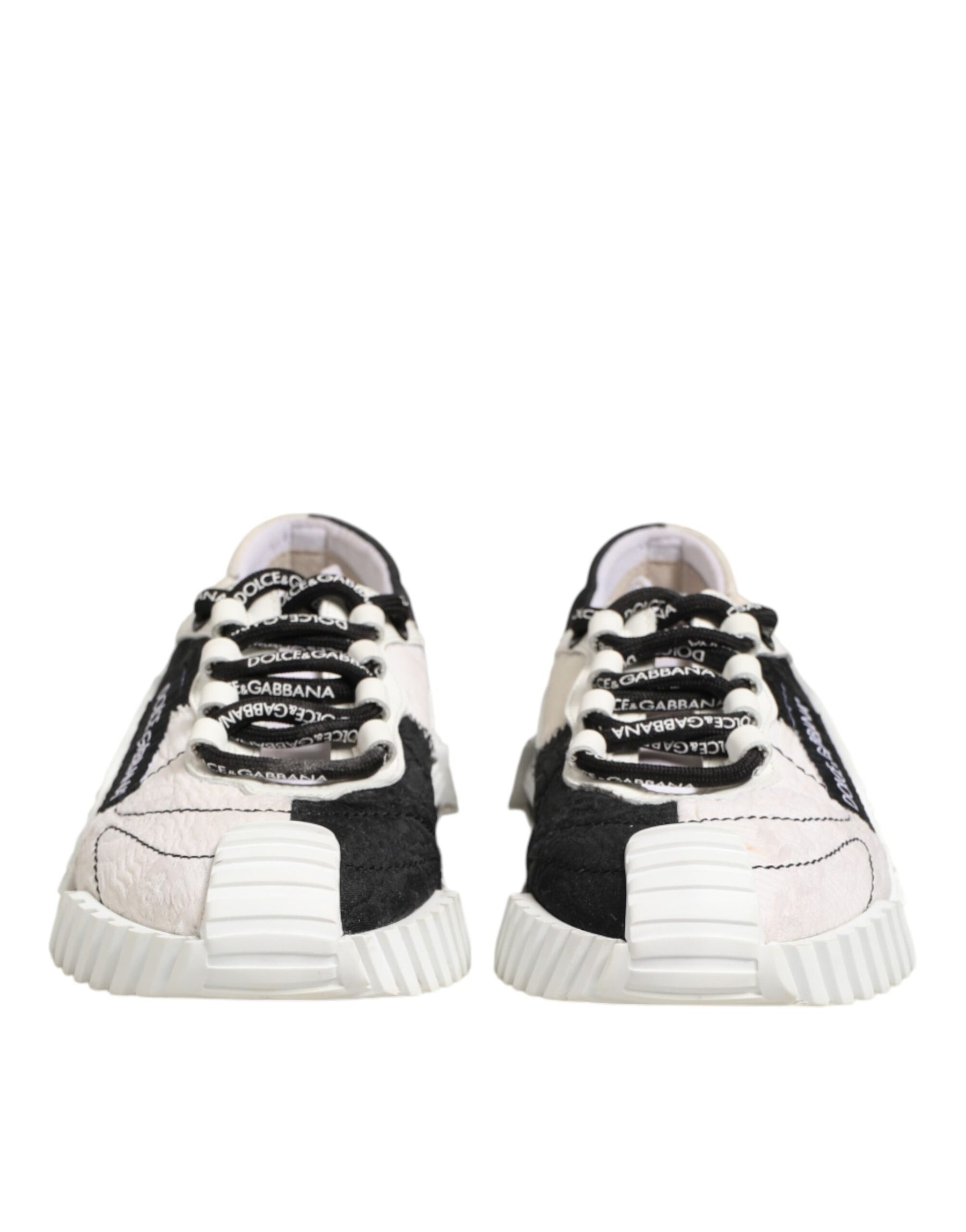 Dolce & Gabbana White Black Leather NS1 Sneaker  Shoes | Regal Royce
