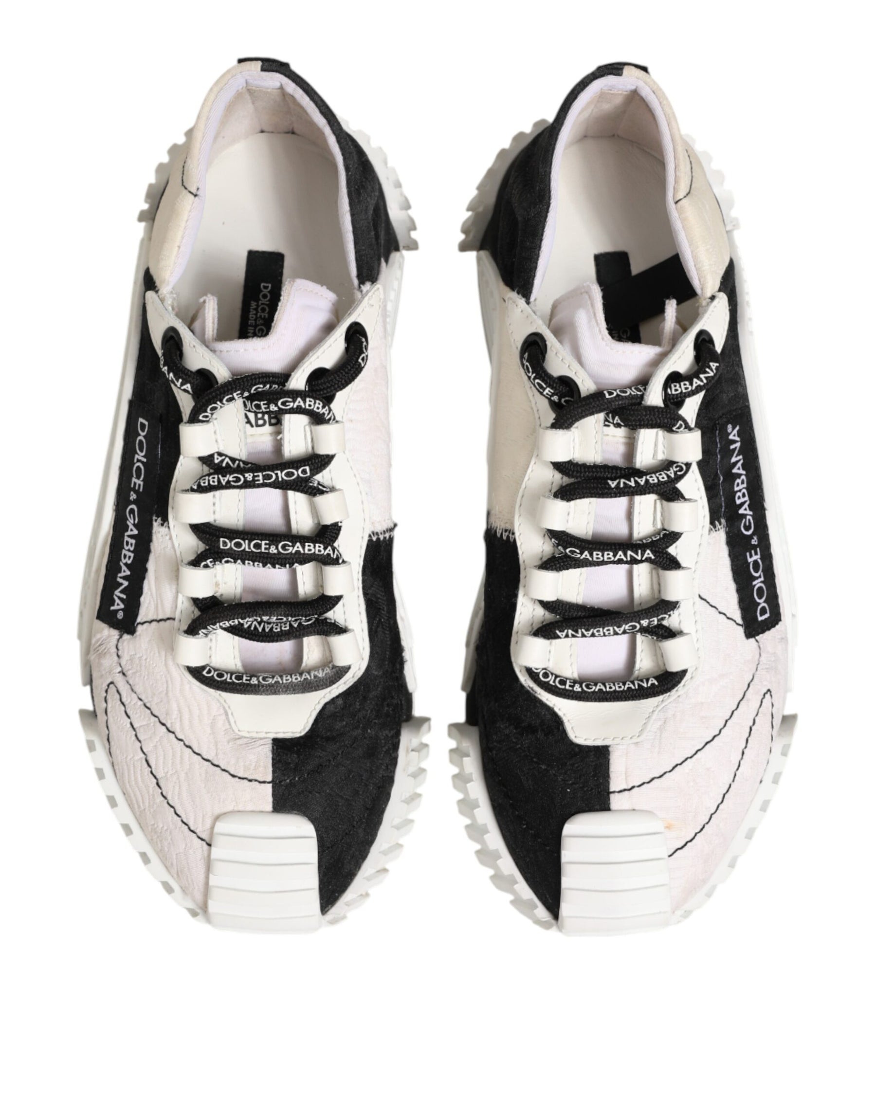 Dolce & Gabbana White Black Leather NS1 Sneaker  Shoes | Regal Royce