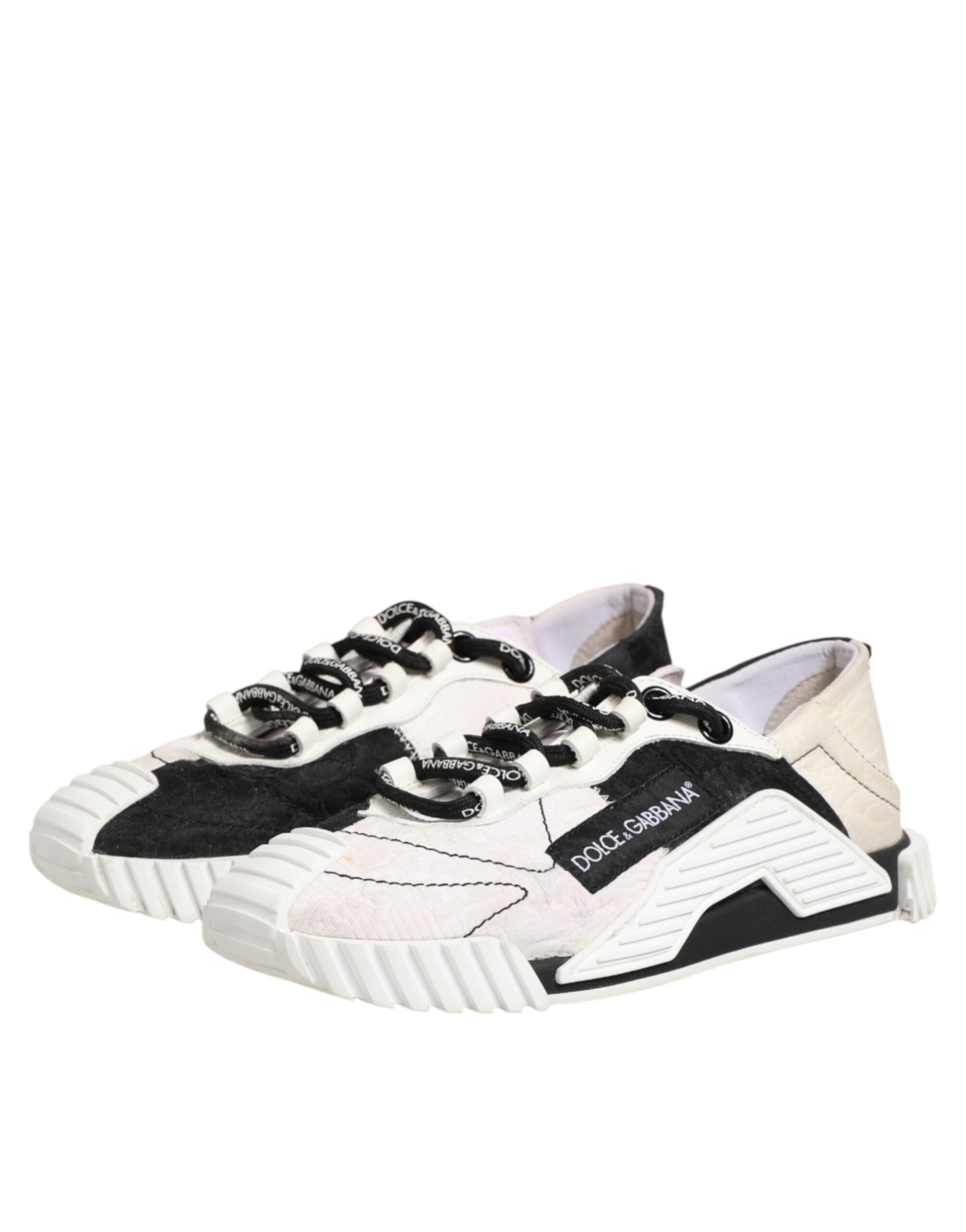 Dolce & Gabbana White Black Leather NS1 Sneaker  Shoes | Regal Royce