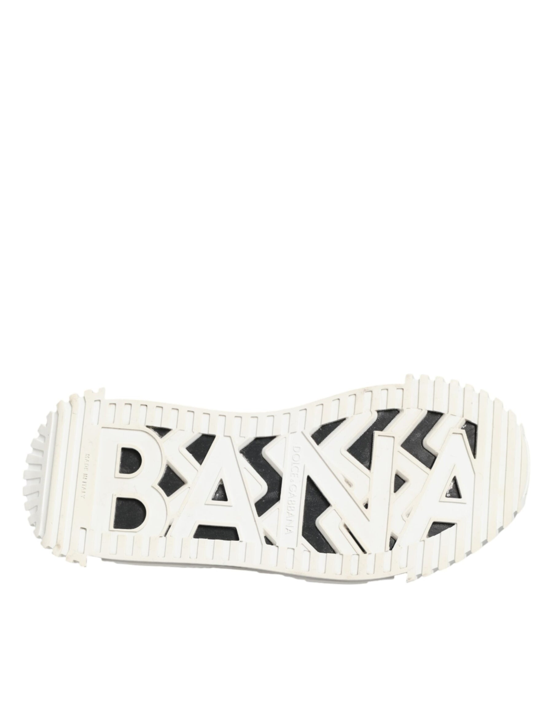 Dolce & Gabbana White Black Leather NS1 Sneaker  Shoes | Regal Royce