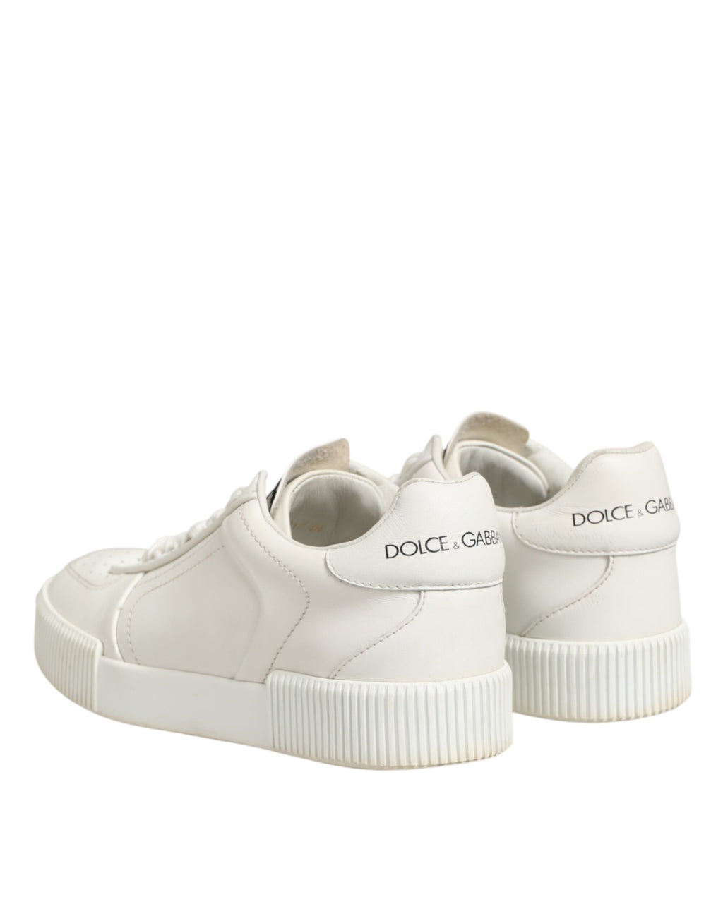 Dolce & Gabbana White Leather MIAMI Low Top Sneakers Shoes