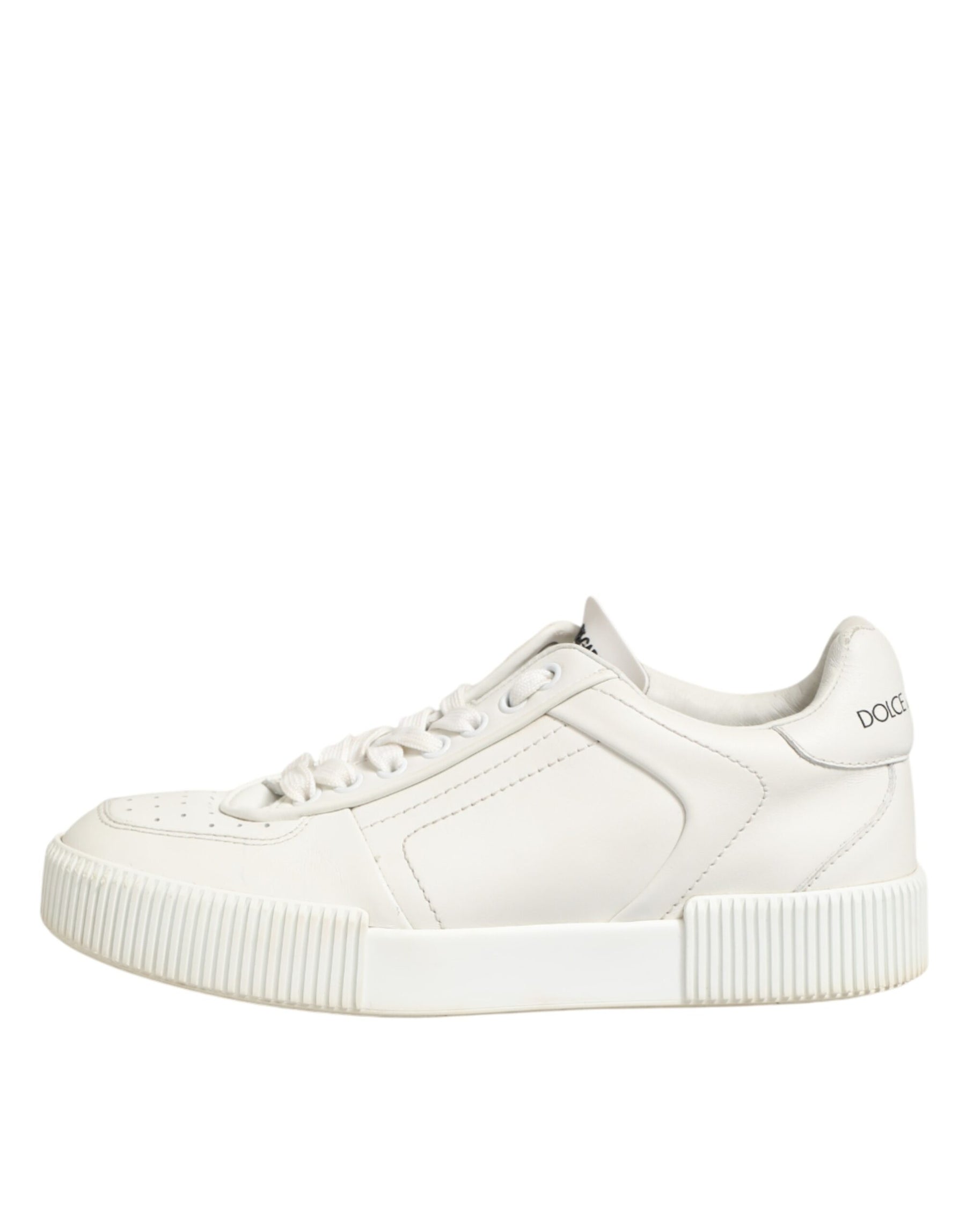 Dolce & Gabbana White Leather MIAMI Low Top Sneakers Shoes | Regal Royce