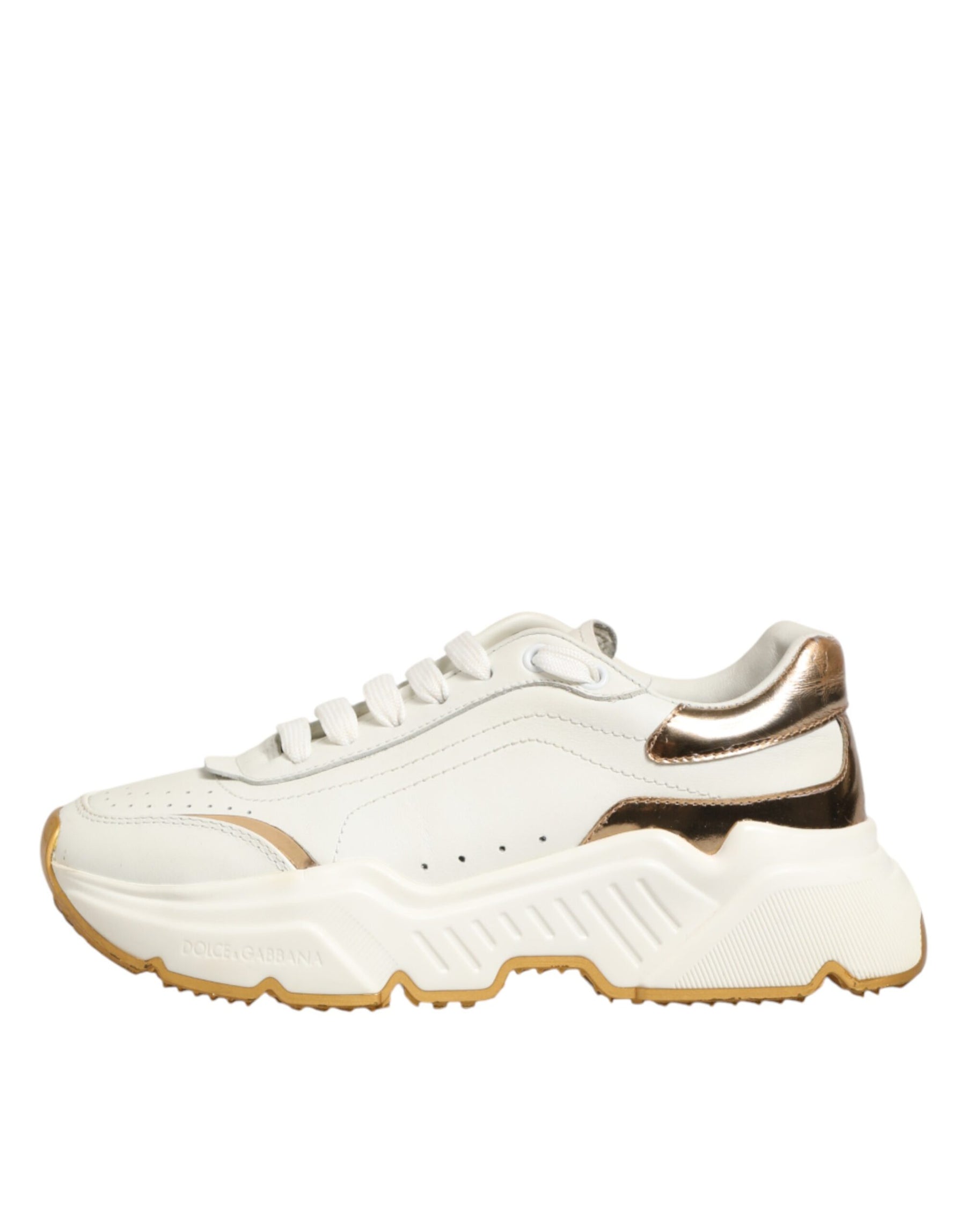 Dolce & Gabbana White Gold Daymaster Low Top Sneakers Shoes | Regal Royce