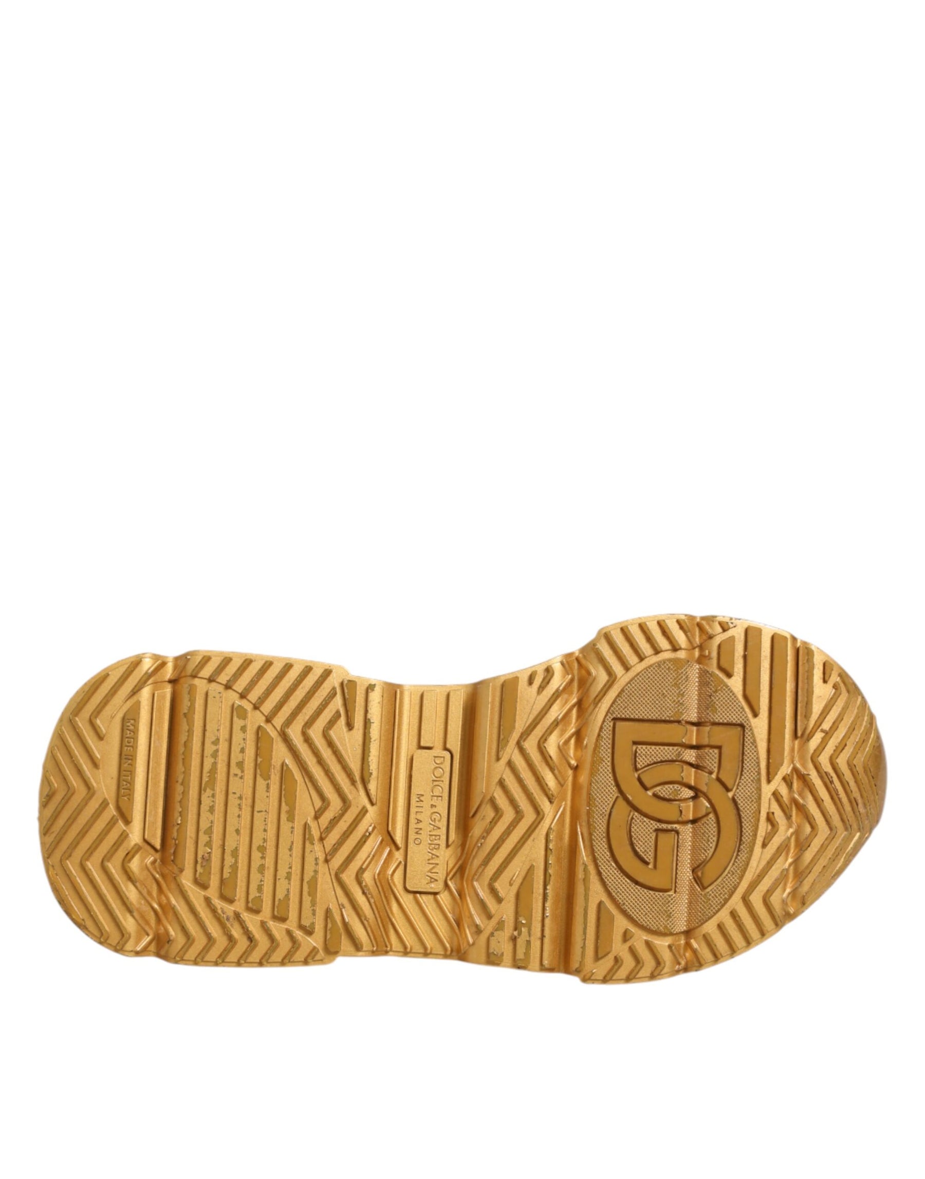 Dolce & Gabbana White Gold Daymaster Low Top Sneakers Shoes | Regal Royce