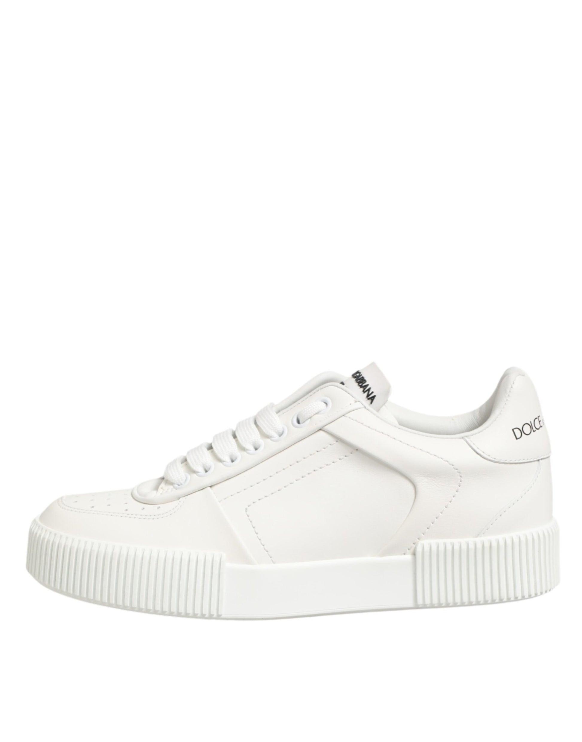 Dolce & Gabbana White Leather MIAMI Low Top Sneakers Shoes