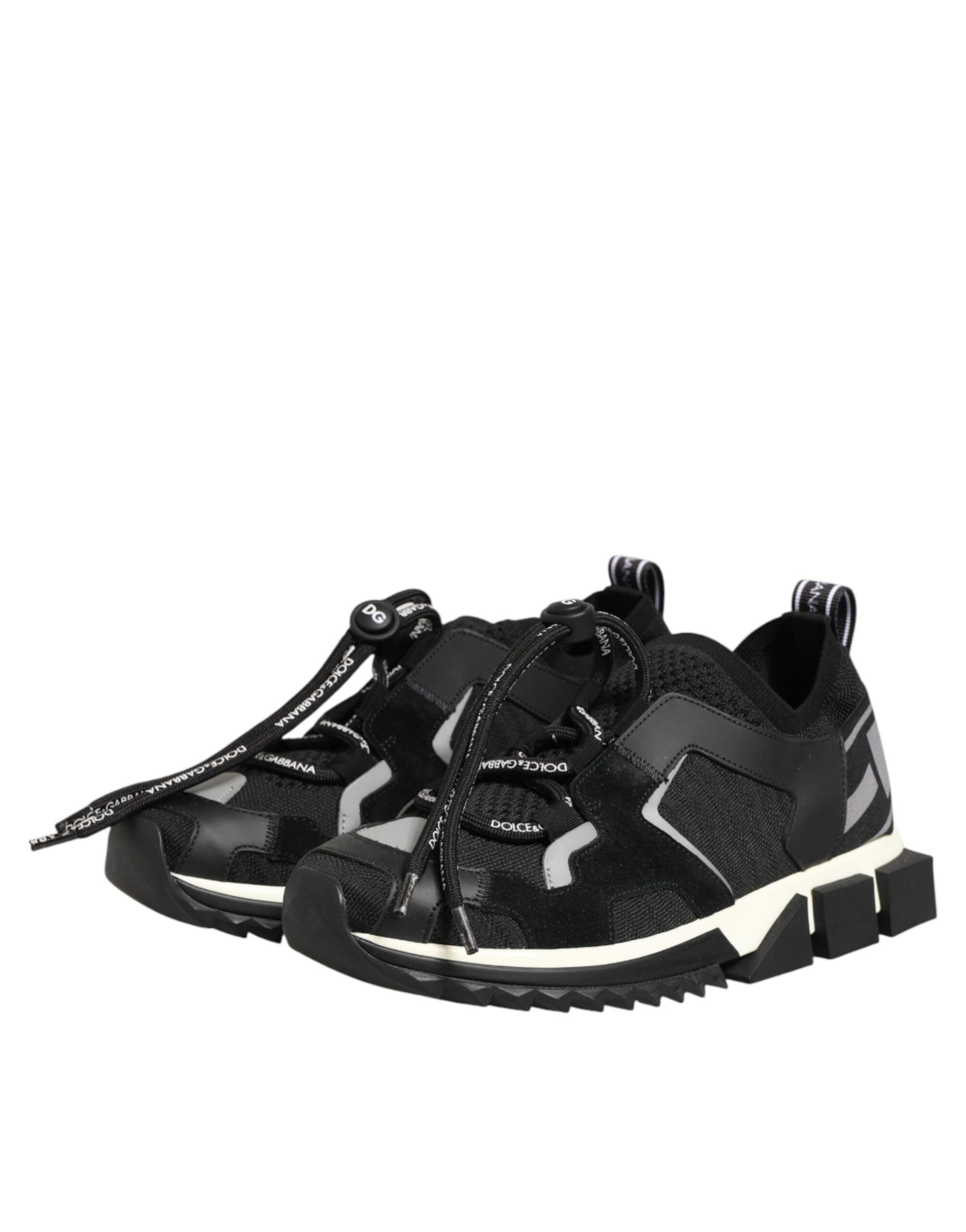 Dolce & Gabbana Black Mesh Sorrento Trekking Sneakers Shoes | Regal Royce