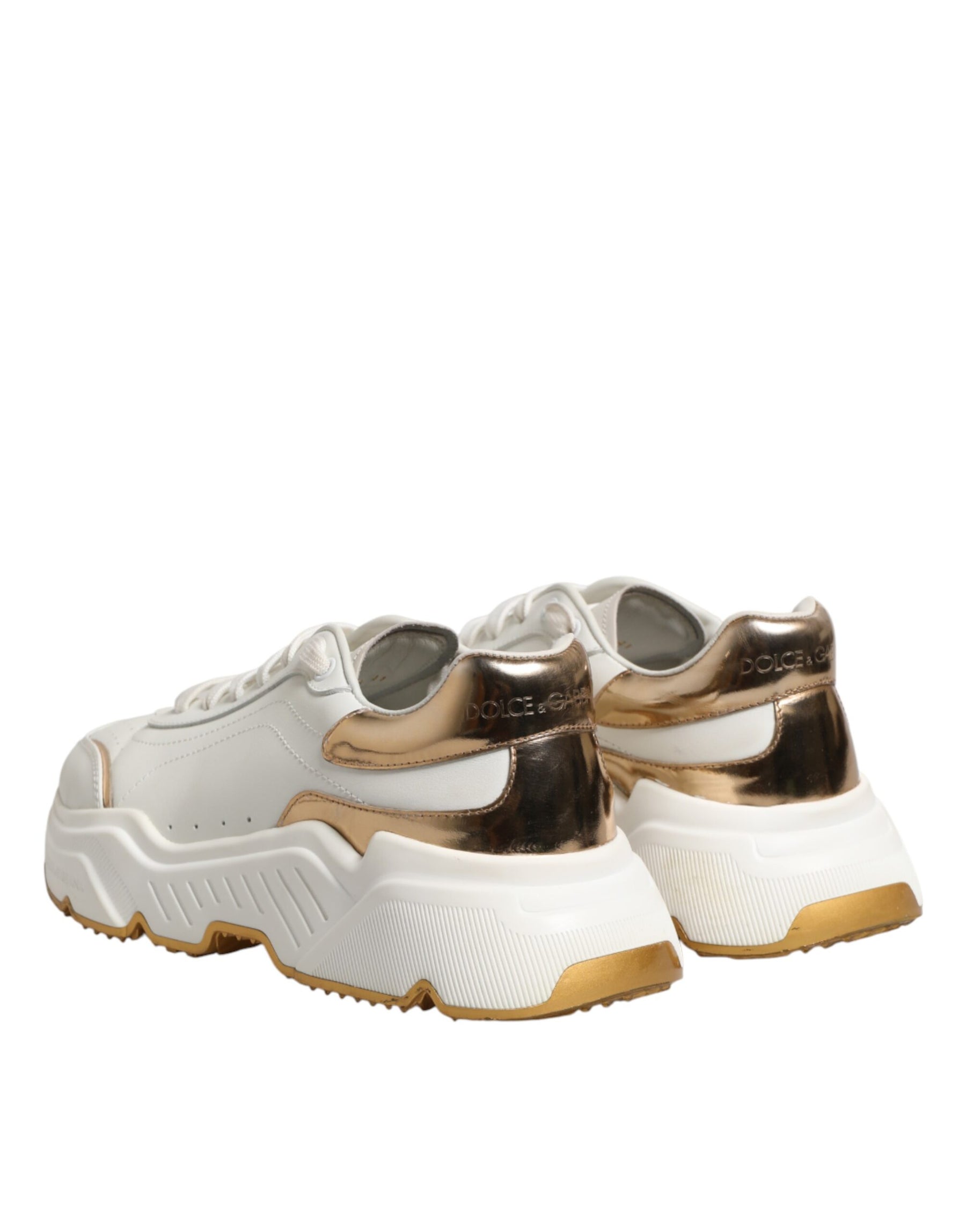 Dolce & Gabbana White Gold Daymaster Low Top Sneakers Shoes | Regal Royce