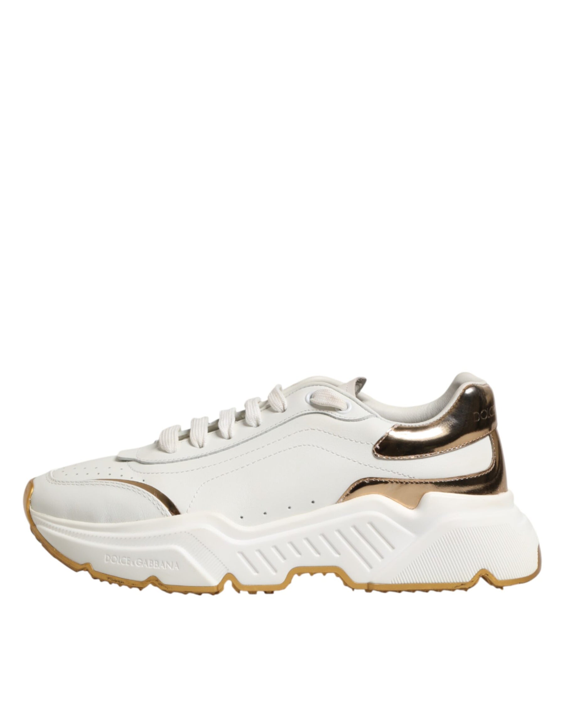 Dolce & Gabbana White Gold Daymaster Low Top Sneakers Shoes | Regal Royce