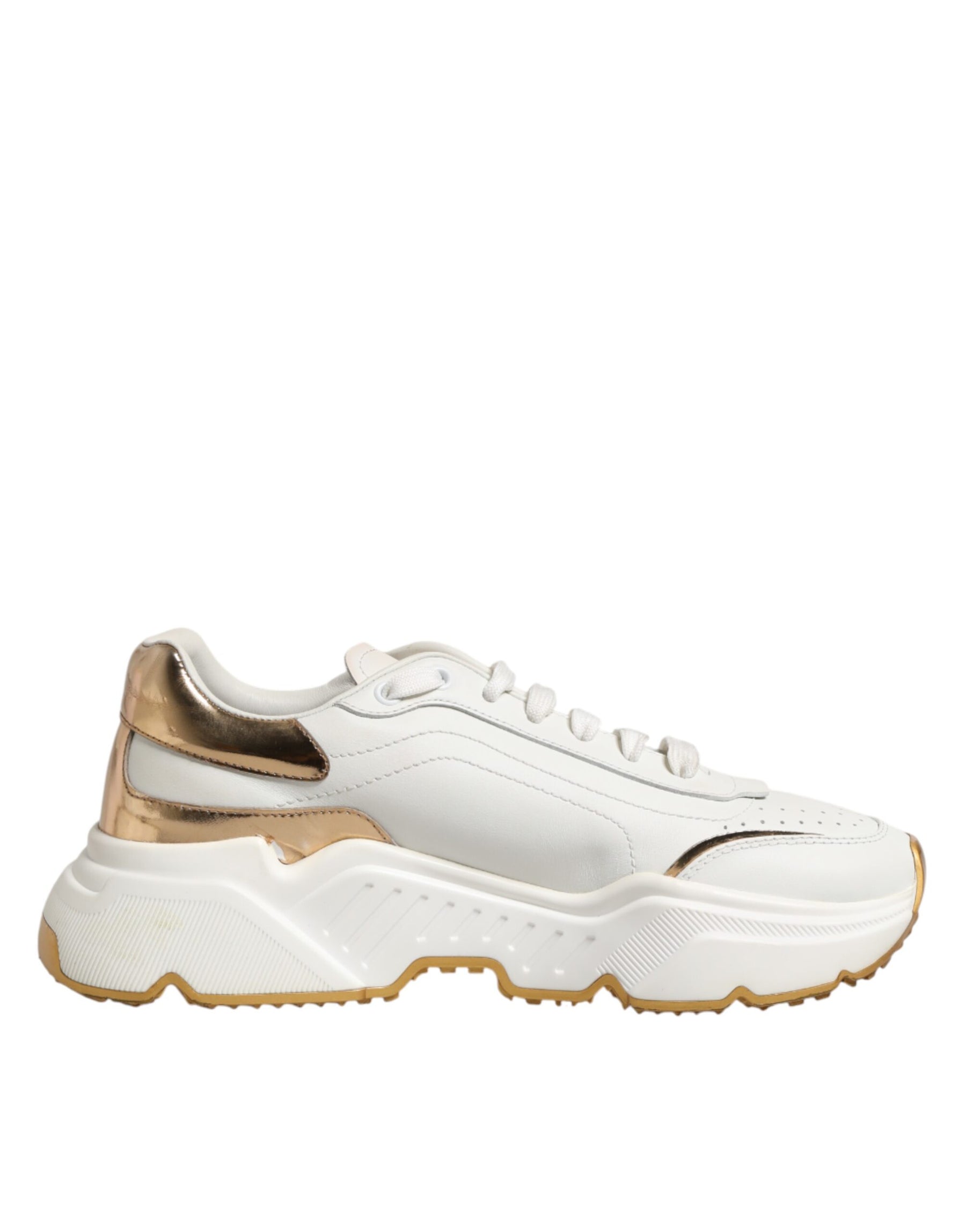 Dolce & Gabbana White Gold Daymaster Low Top Sneakers Shoes | Regal Royce