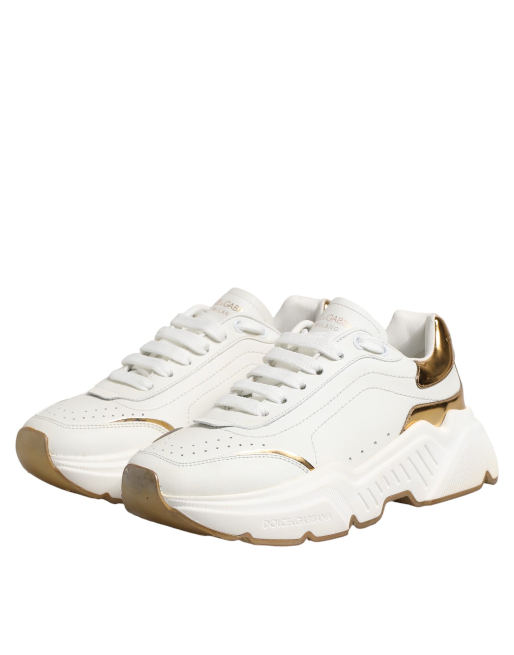 Dolce & Gabbana White Gold Daymaster Low Top Sneakers  Shoes | Regal Royce