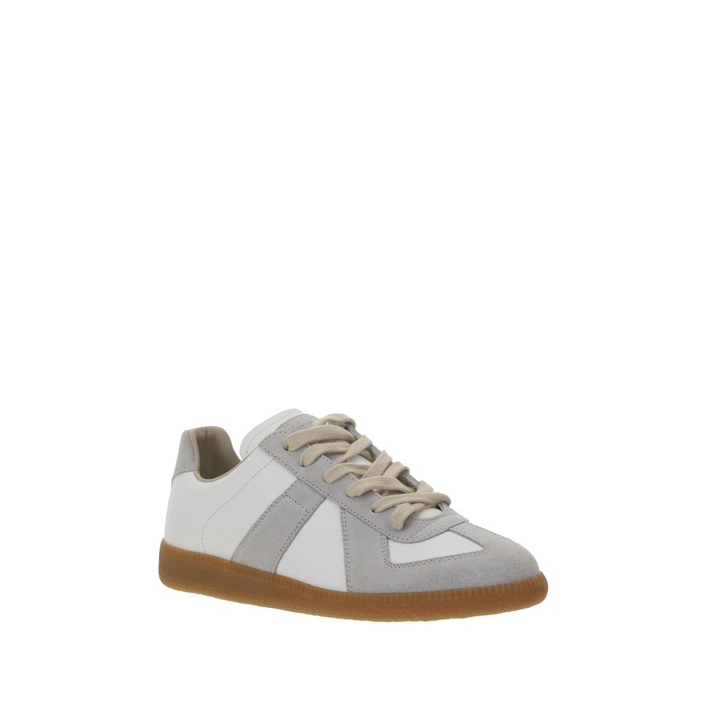 Margiela White Calf Leather Bos Taurus Low Top Sneakers | Regal Royce