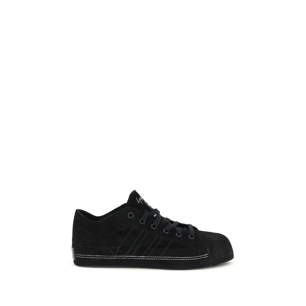 Y-3 Black Leather Low Top Sneakers | Regal Royce