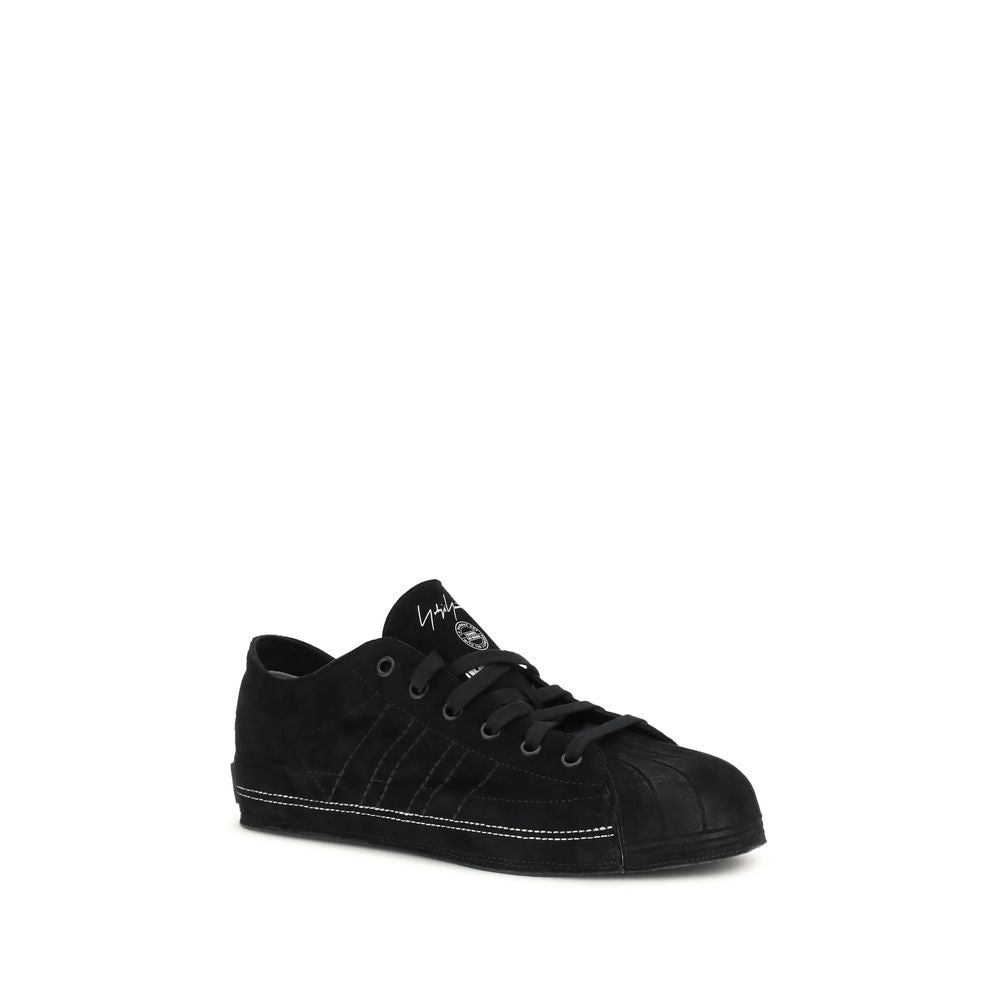 Y-3 Black Leather Low Top Sneakers | Regal Royce