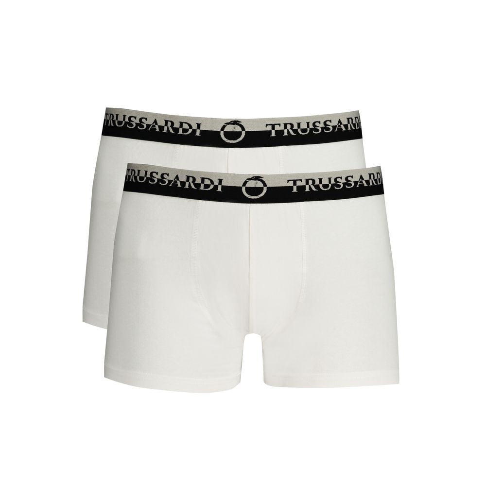 Trussardi White Cotton Men's Boxer Brief | Regal Royce