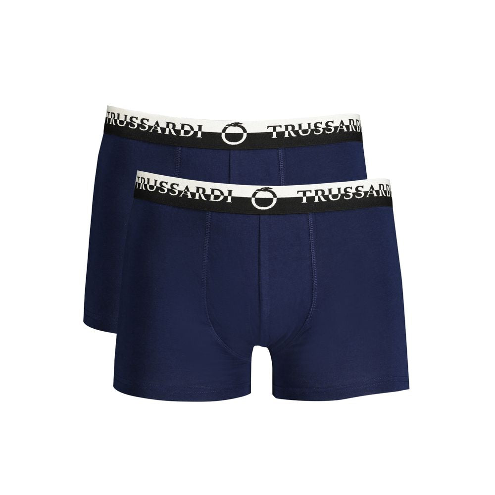 Trussardi Blu Cotton Mens Boxer | Regal Royce