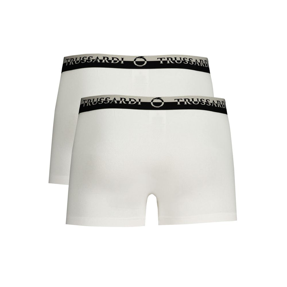 Trussardi White Cotton Men's Boxer Brief | Regal Royce