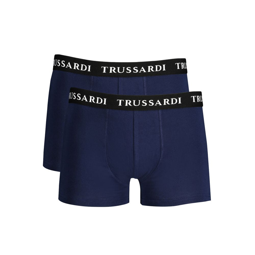 Trussardi Blu Cotton Men's Boxer | Regal Royce