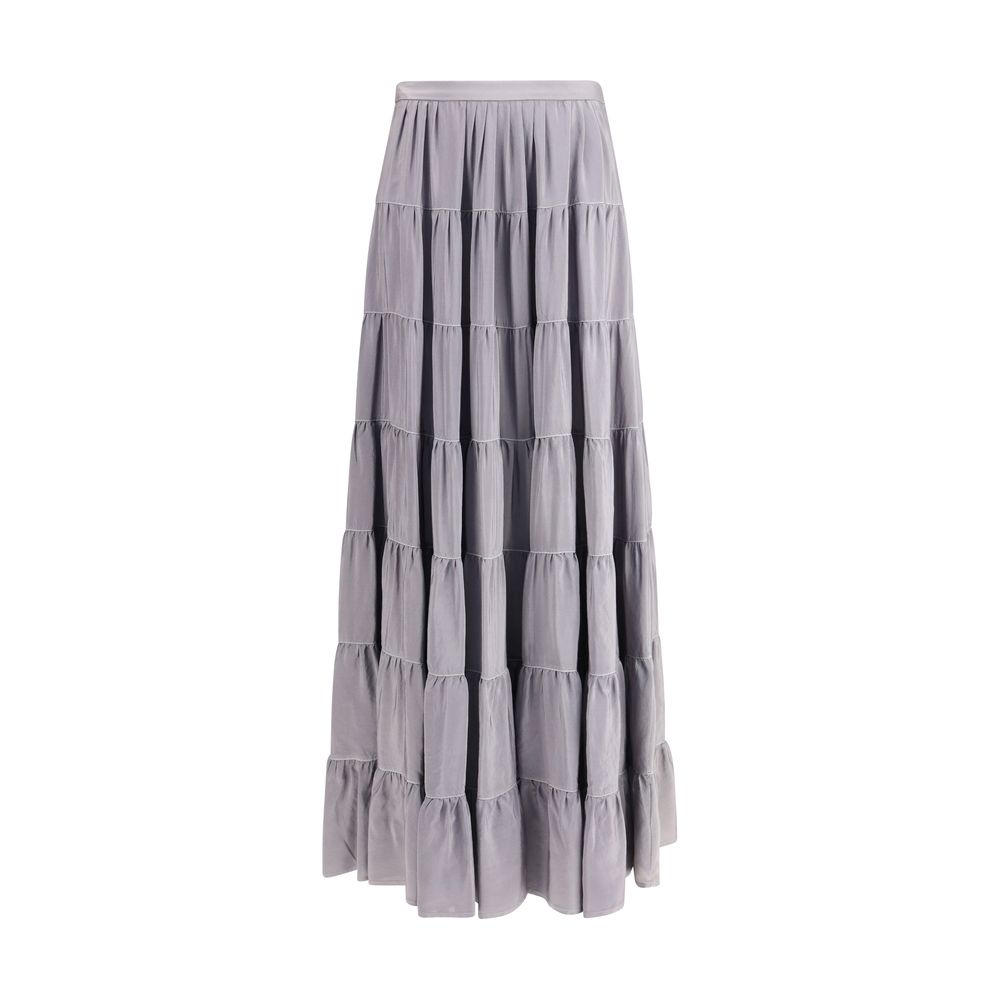 Forte_Forte Gray Silk Long Skirt | Regal Royce