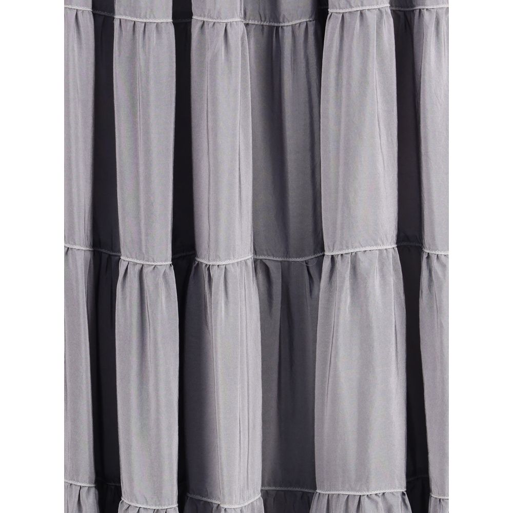 Forte_Forte Gray Silk Long Skirt | Regal Royce