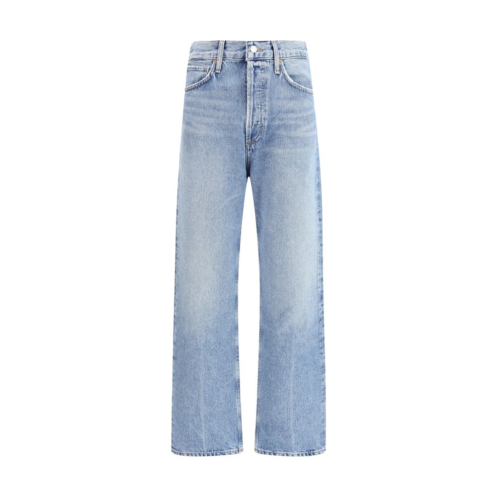 Agolde Light Blue Cotton Relaxed Fit Jeans | Regal Royce