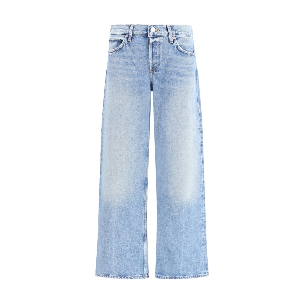 Agolde Blue Cotton Straight-Leg Jeans | Regal Royce