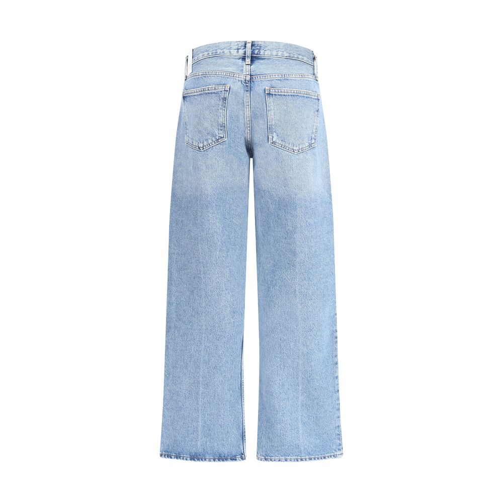 Agolde Blue Cotton Straight-Leg Jeans | Regal Royce