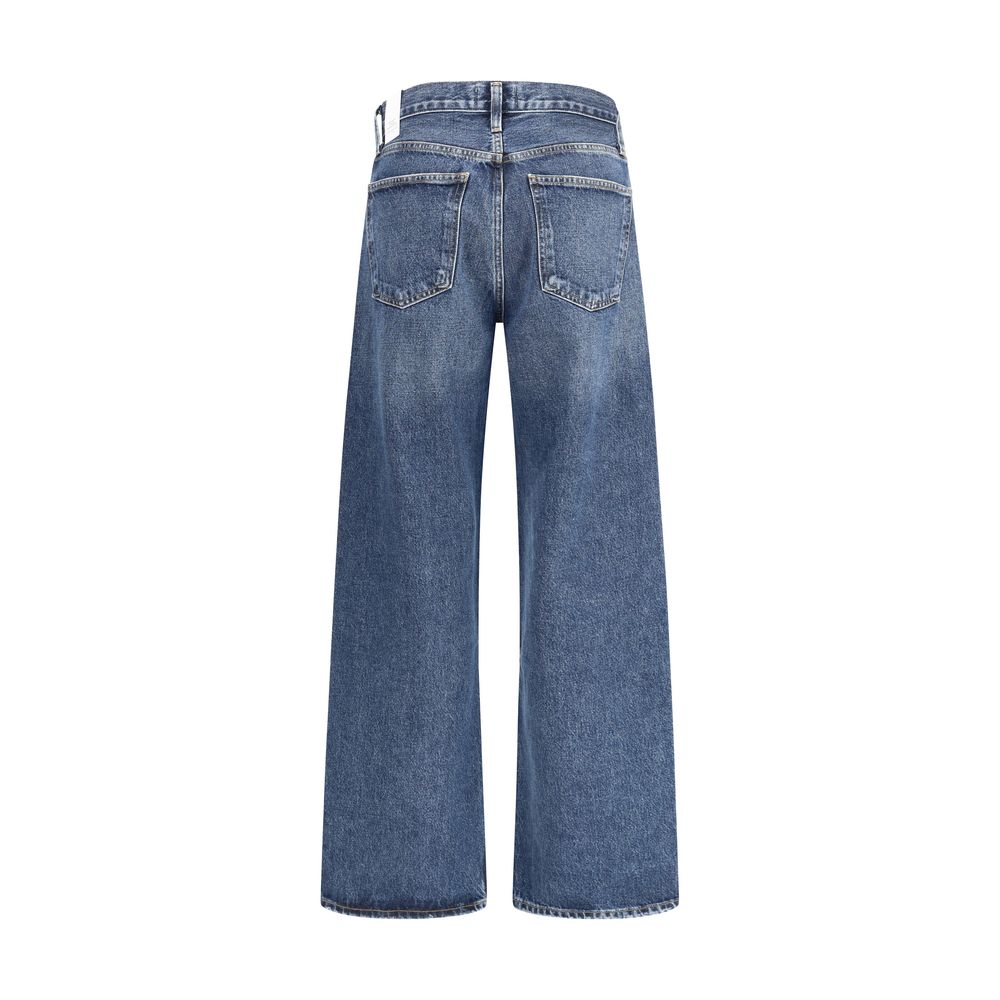 Agolde Blue Cotton Straight-Leg Jeans | Regal Royce