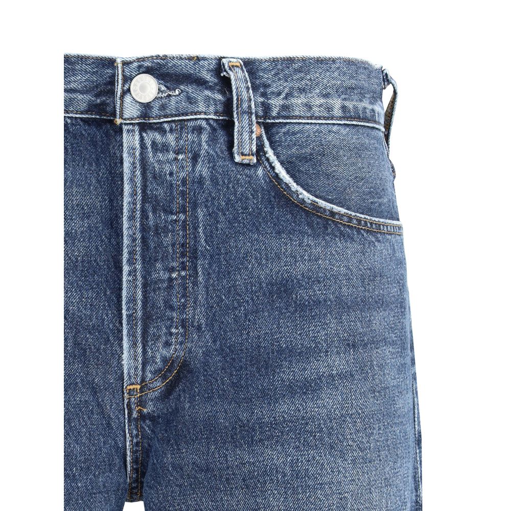 Agolde Blue Cotton Straight-Leg Jeans | Regal Royce