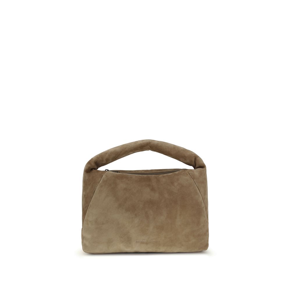 Brunello Cucinelli Beige Calf Leather Bos Taurus Shoulder Bag | Regal Royce
