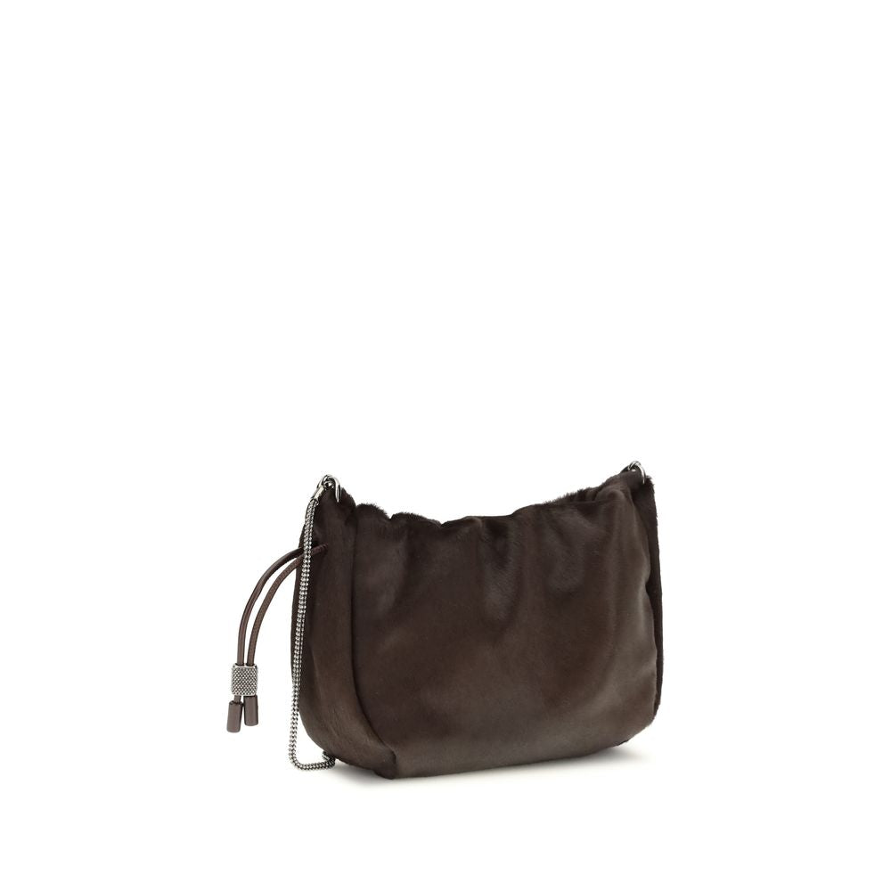 Brunello Cucinelli Brown Fur Shoulder Bag | Regal Royce