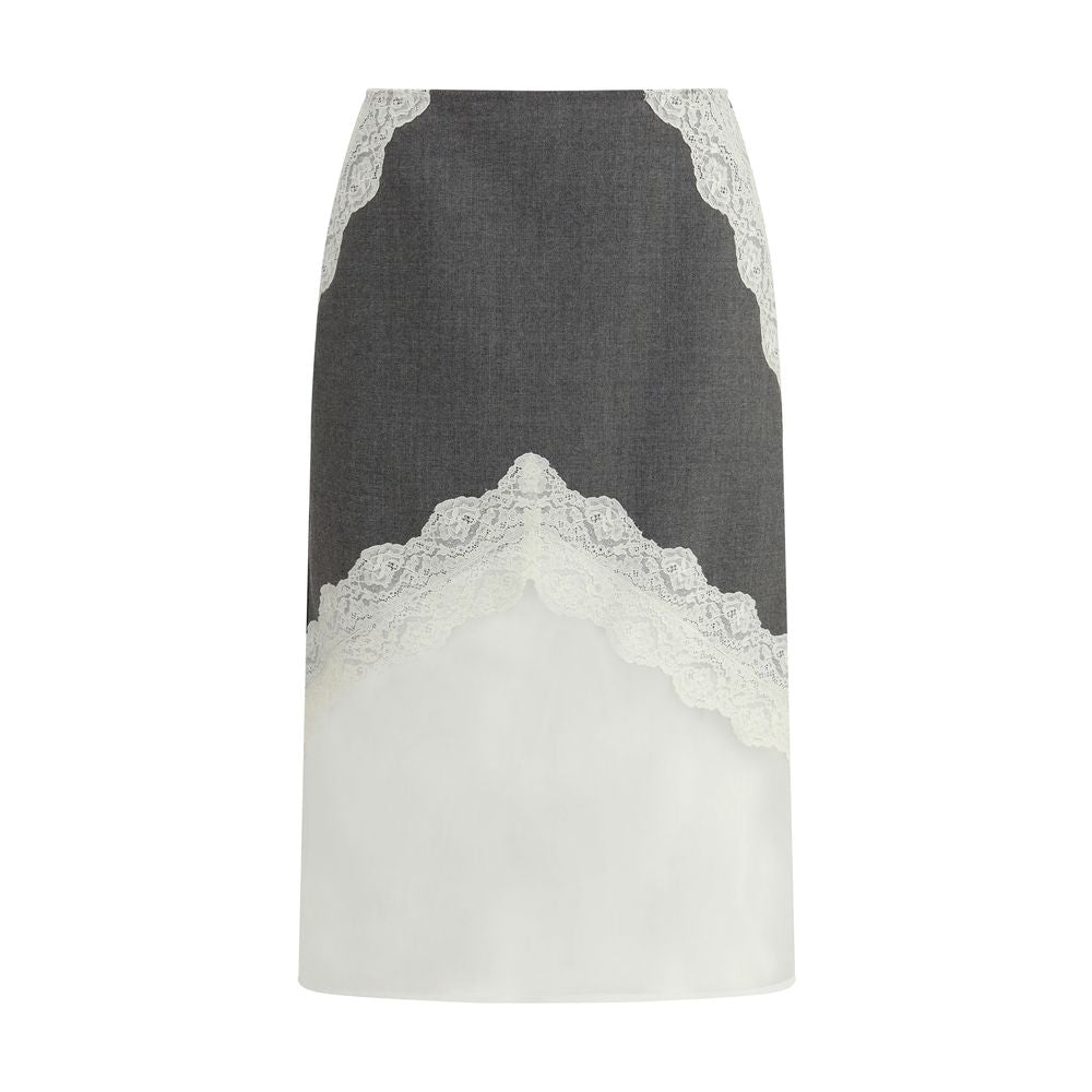 Jil Sander Gray Polyester Midi Skirt | Regal Royce