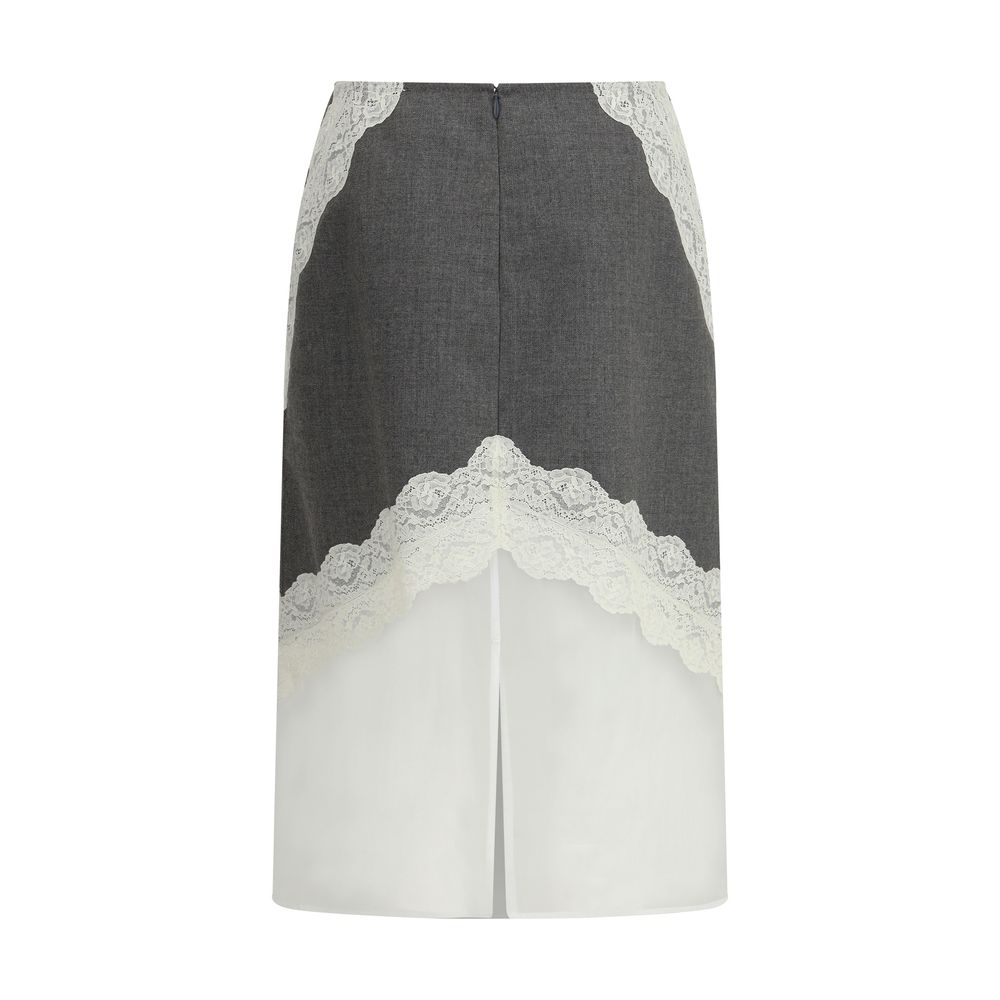 Jil Sander Gray Polyester Midi Skirt | Regal Royce