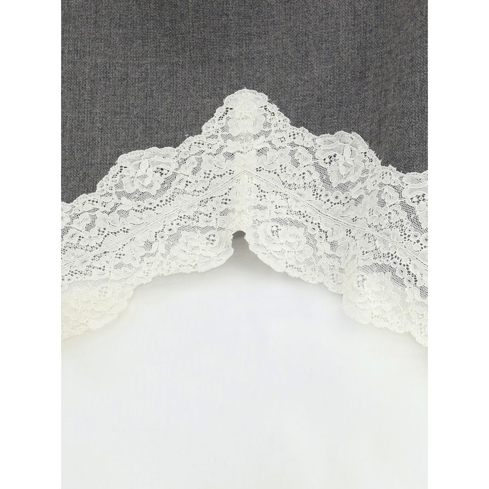 Jil Sander Gray Polyester Midi Skirt | Regal Royce