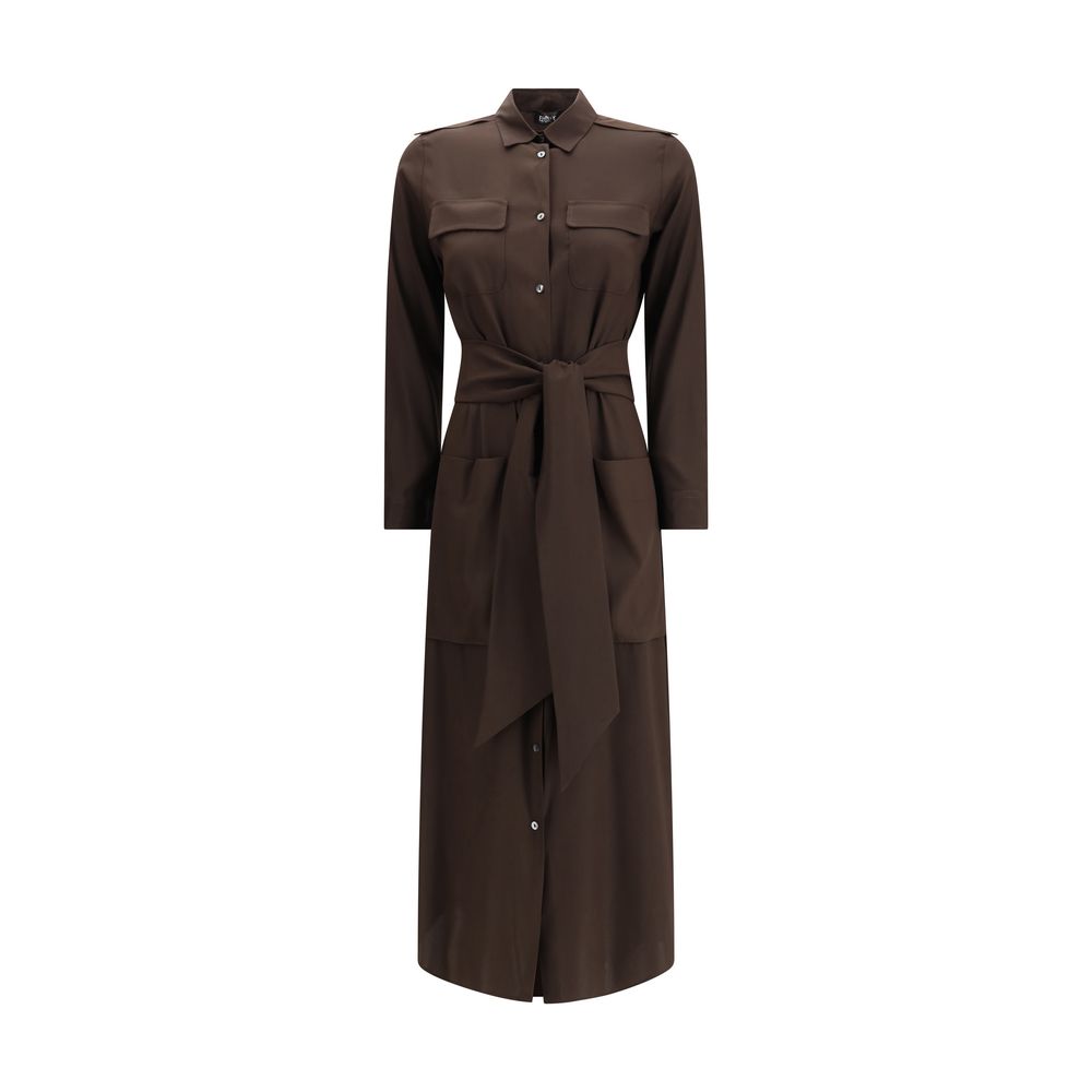 Ella Brown Silk Casual Dress | Regal Royce