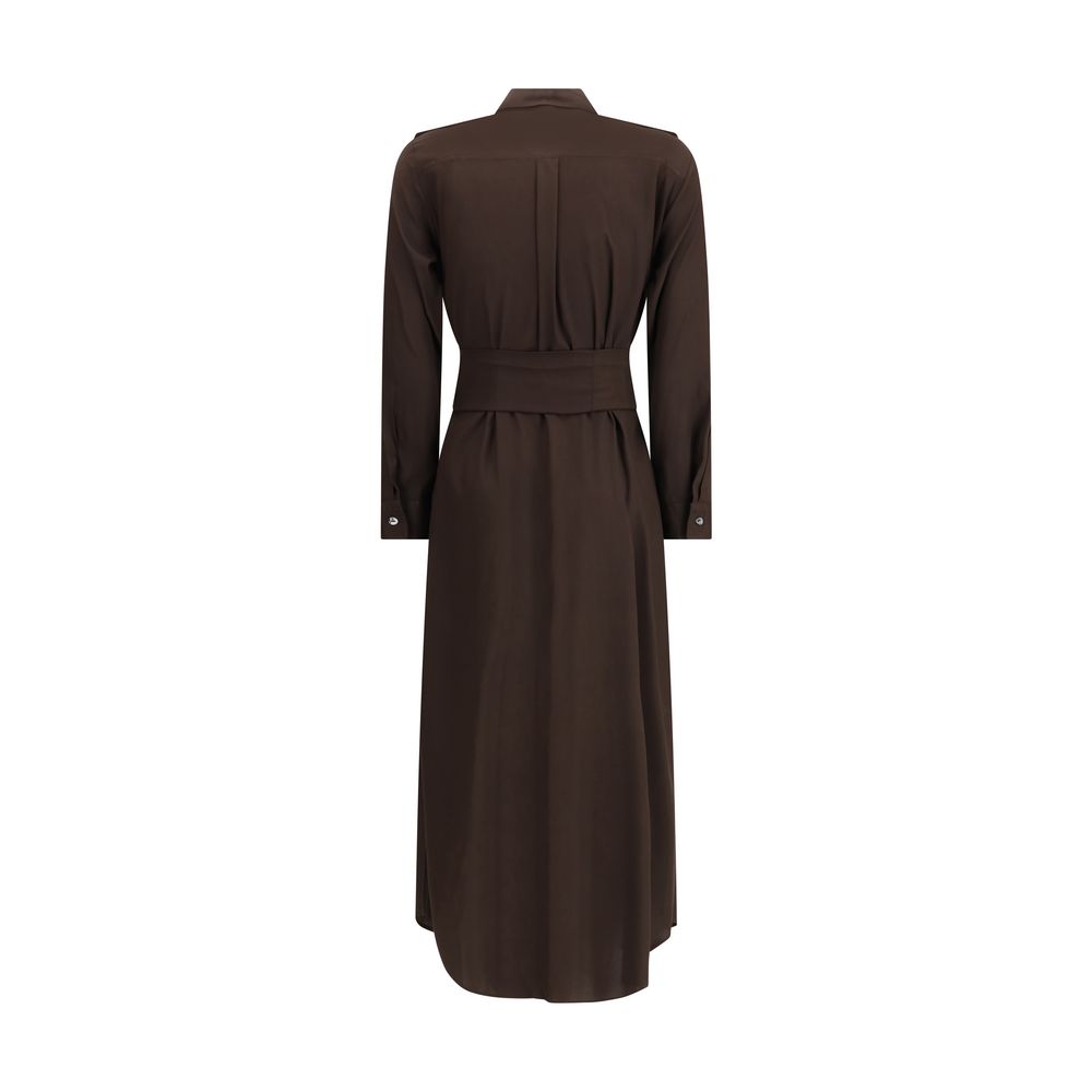 Ella Brown Silk Casual Dress | Regal Royce