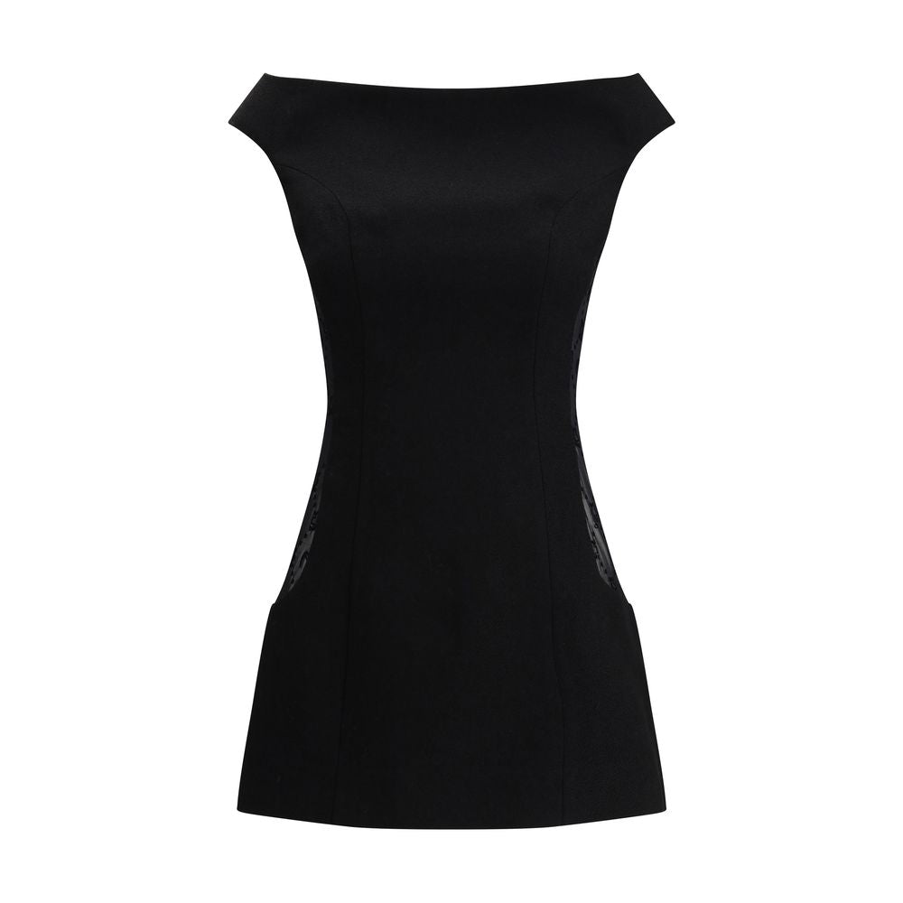 Marine Serre Black Fleece Wool Casual Dress | Regal Royce