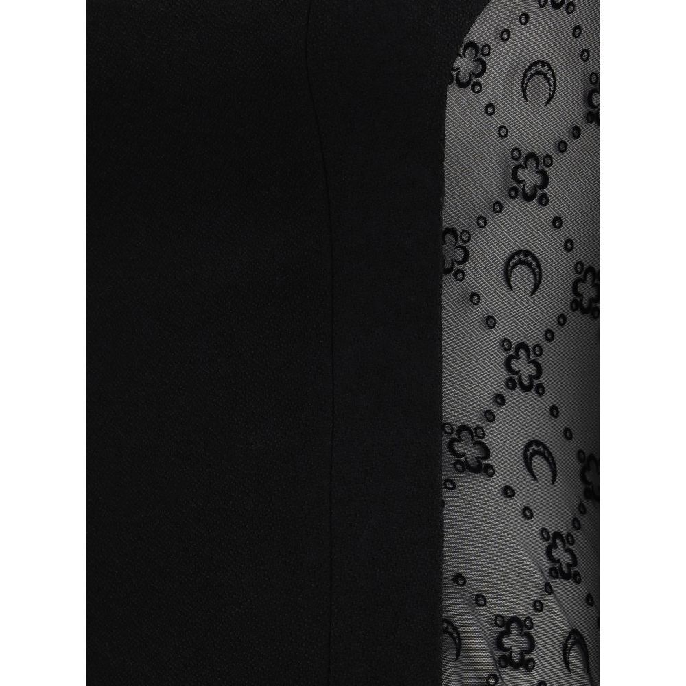 Marine Serre Black Fleece Wool Casual Dress | Regal Royce