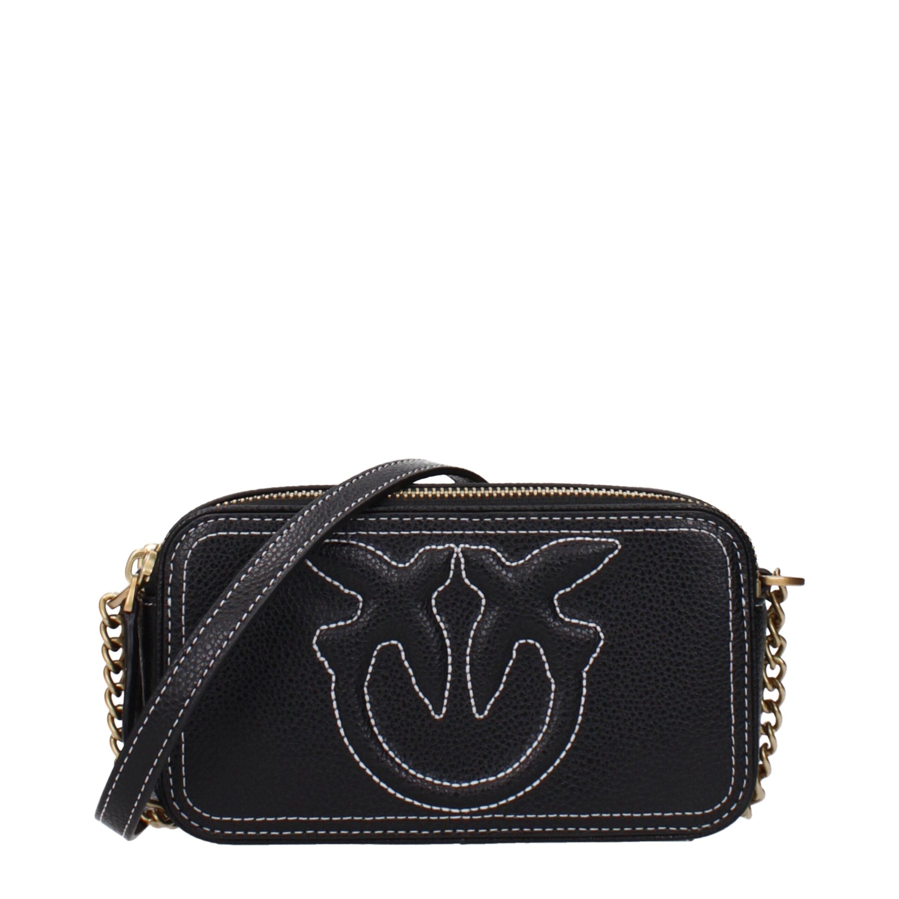 PINKO Black Leather Crossbody Bag | Regal Royce