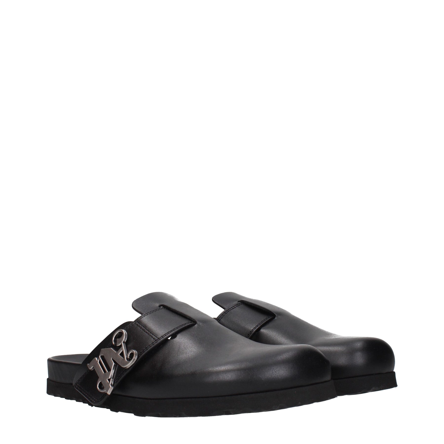 Palm Angels Black Leather Slippers | Regal Royce