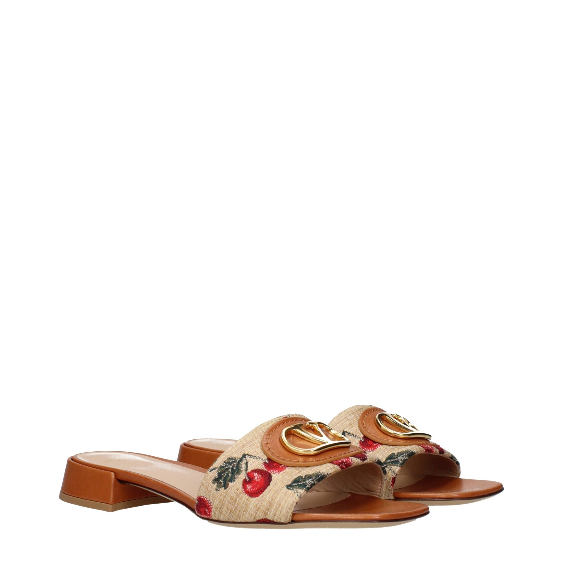 Valentino Garavani Beige Raffia Slippers | Regal Royce